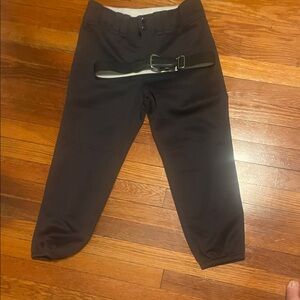 MIZUNO WOMEN'S BELTED SOFTBALL PANT W/ ADIDAS BELT